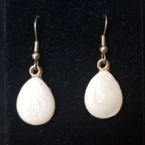 Vintage teardrop enamel earrings